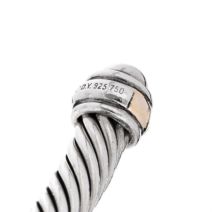 David Yurman Sterling Silver 18K Yellow Gold 4mm Cable Classics Bracelet 4 of 4