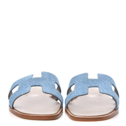 Hermes Denim Canvas Oran Sandals 36 Bleu Clair 2 of 9
