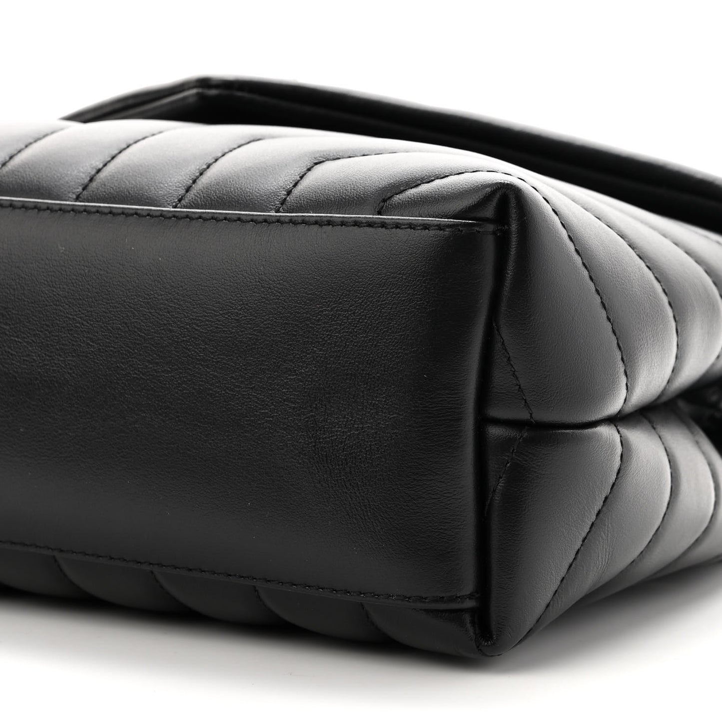 Calfskin Y Quilted Monogram Small Loulou Chain Satchel Black