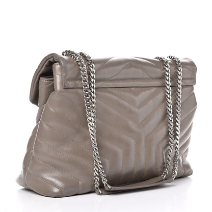 Saint Laurent Calfskin Y Quilted Monogram Medium Loulou Chain Satchel Fog 2 of 11