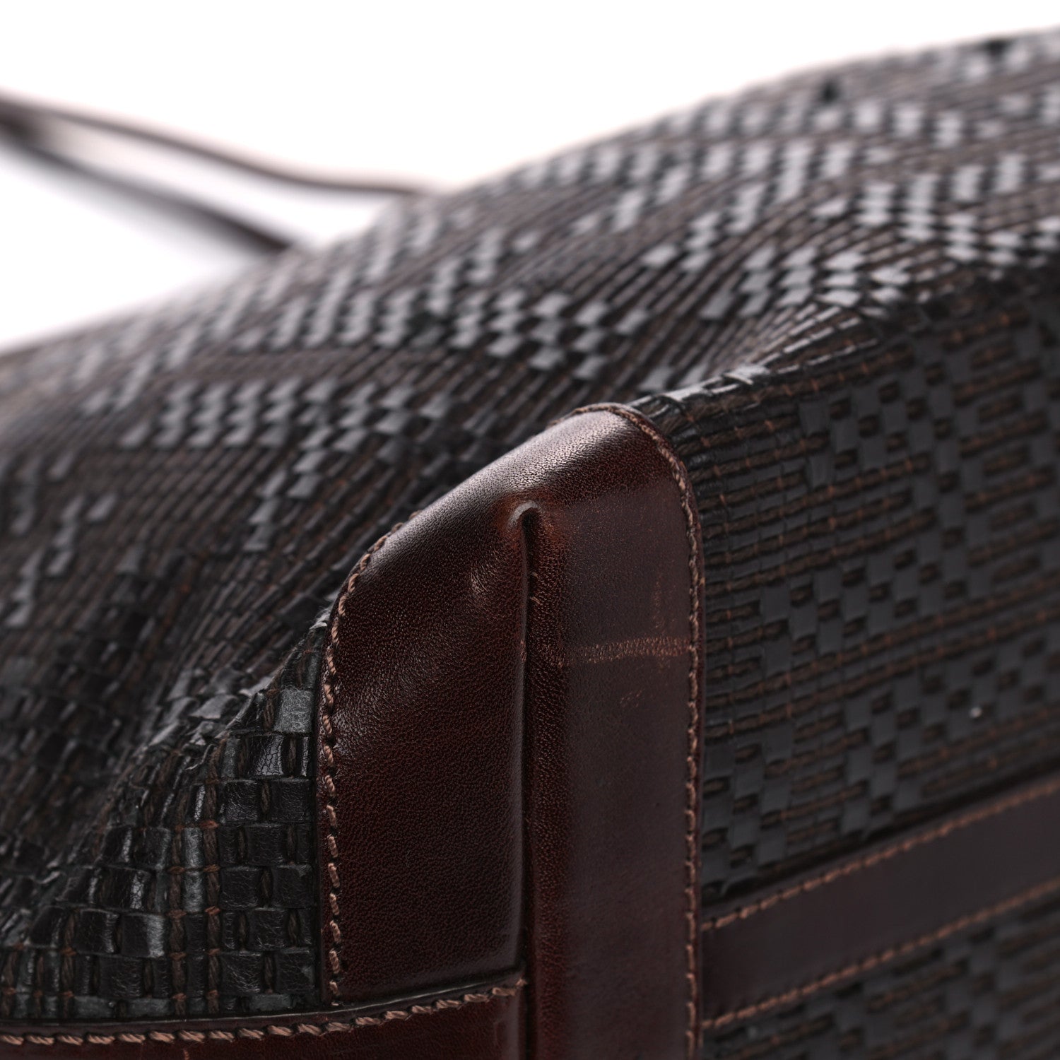 Fendi Calfskin FF Woven Medium Roll Tote Moro 8 of 16