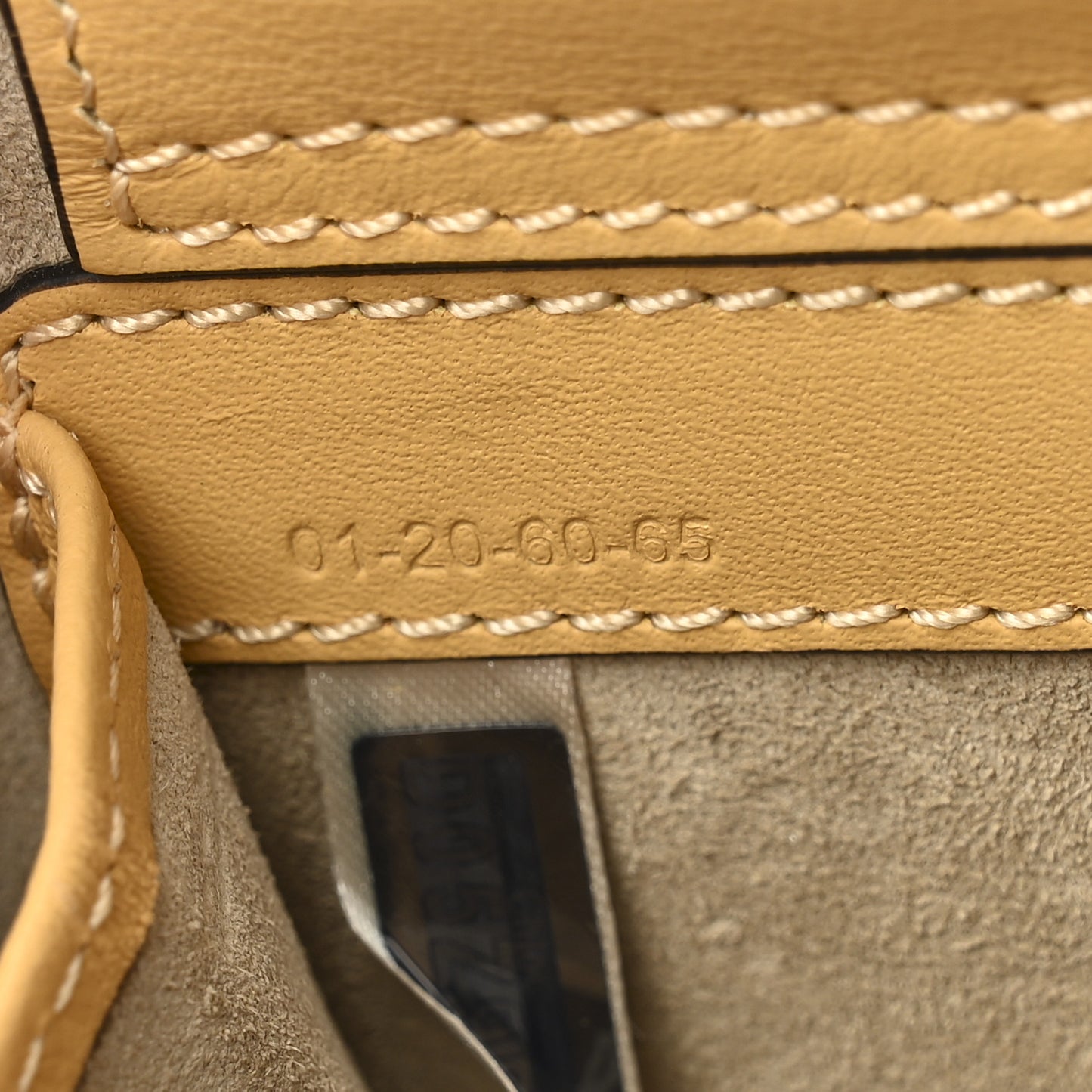 Calfskin Crocodile Embossed Mini C Vanity Bag Honey Gold