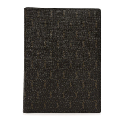 Saint Laurent Classic Toile Monogram A6 Agenda Sleeve Chocolate Kaki 1 of 6