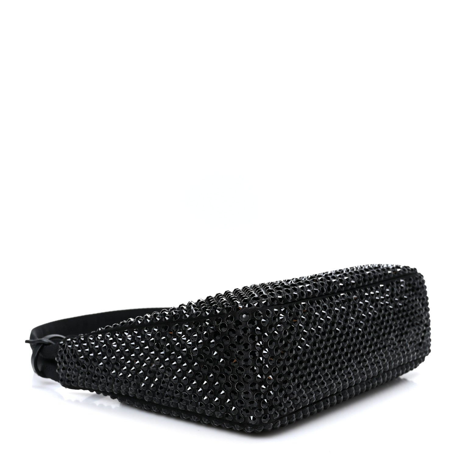 Prada Satin Crystal Mini Re-Edition 2000 Bag Black 3 of 10