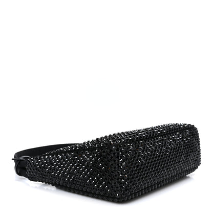 Prada Satin Crystal Mini Re-Edition 2000 Bag Black 3 of 10
