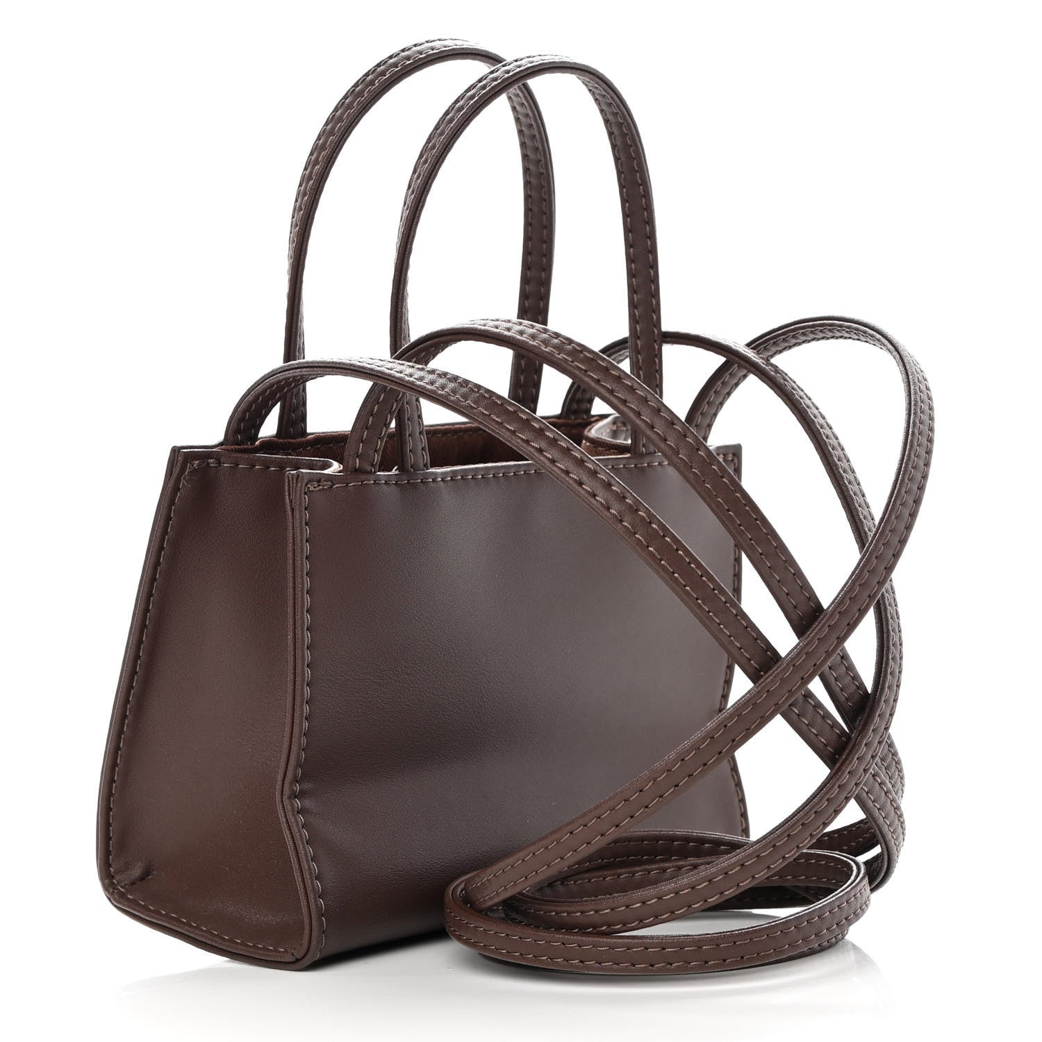 Telfar Vegan Leather Small Shopping Bag Chocolate 3 of 11