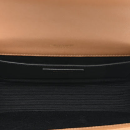 Saint Laurent Grain De Poudre Textured Mixed Matelasse Medium Triquilt Monogram Satchel Dark Cork 5 of 11