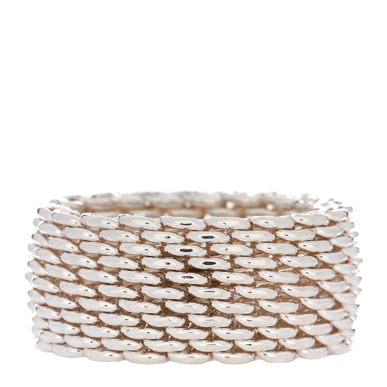 Tiffany Sterling Silver Somerset Mesh Ring 50 5.25 3 of 4
