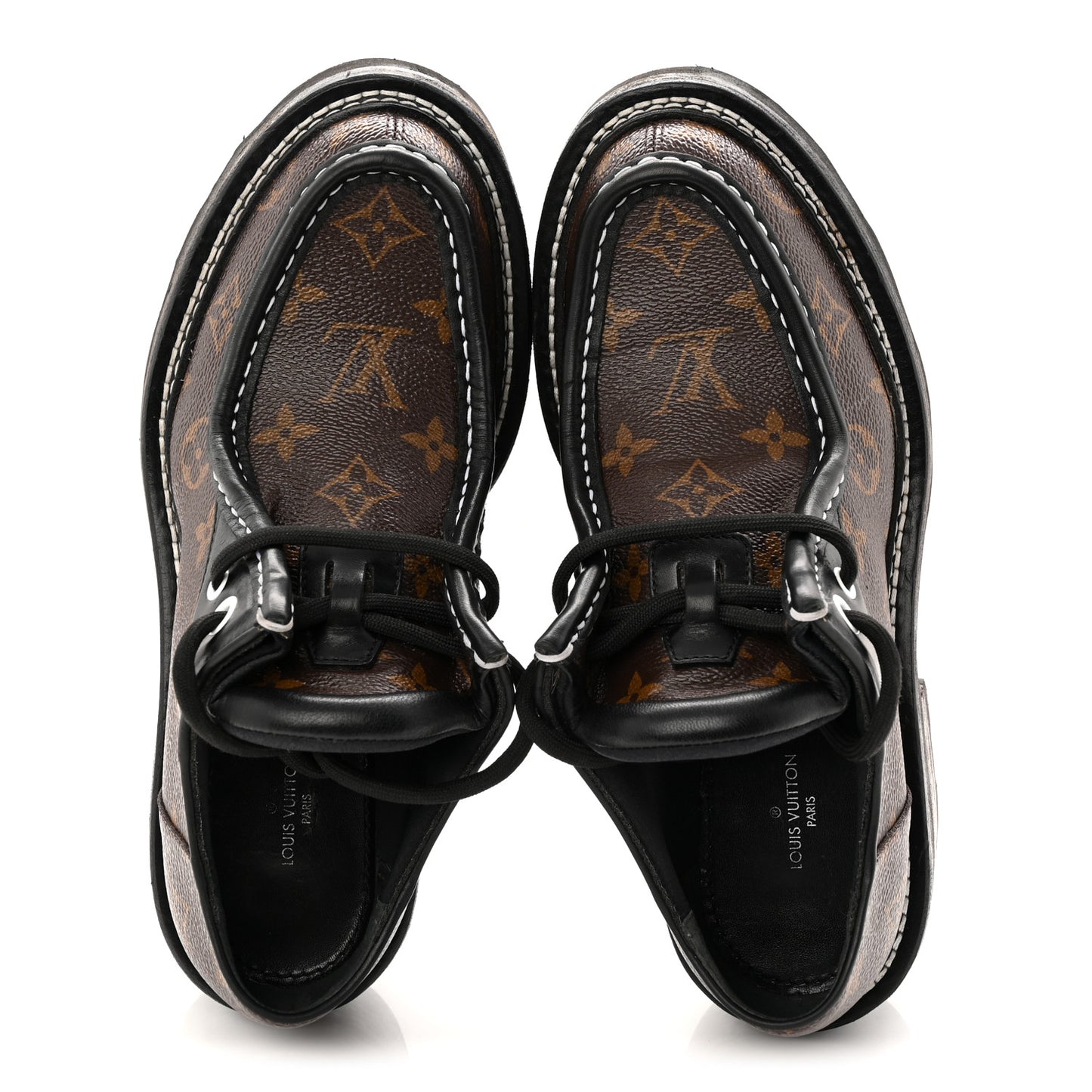 Monogram Calfskin Beaubourg Platform Derby Shoes 37.5 Brown
