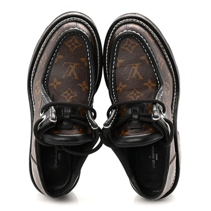 Louis Vuitton Monogram Calfskin Beaubourg Platform Derby Shoes 37.5 Brown 2 of 10