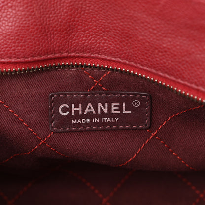 Chanel Caviar Quilted Small Deauville Bowling Bag Red 6 of 10