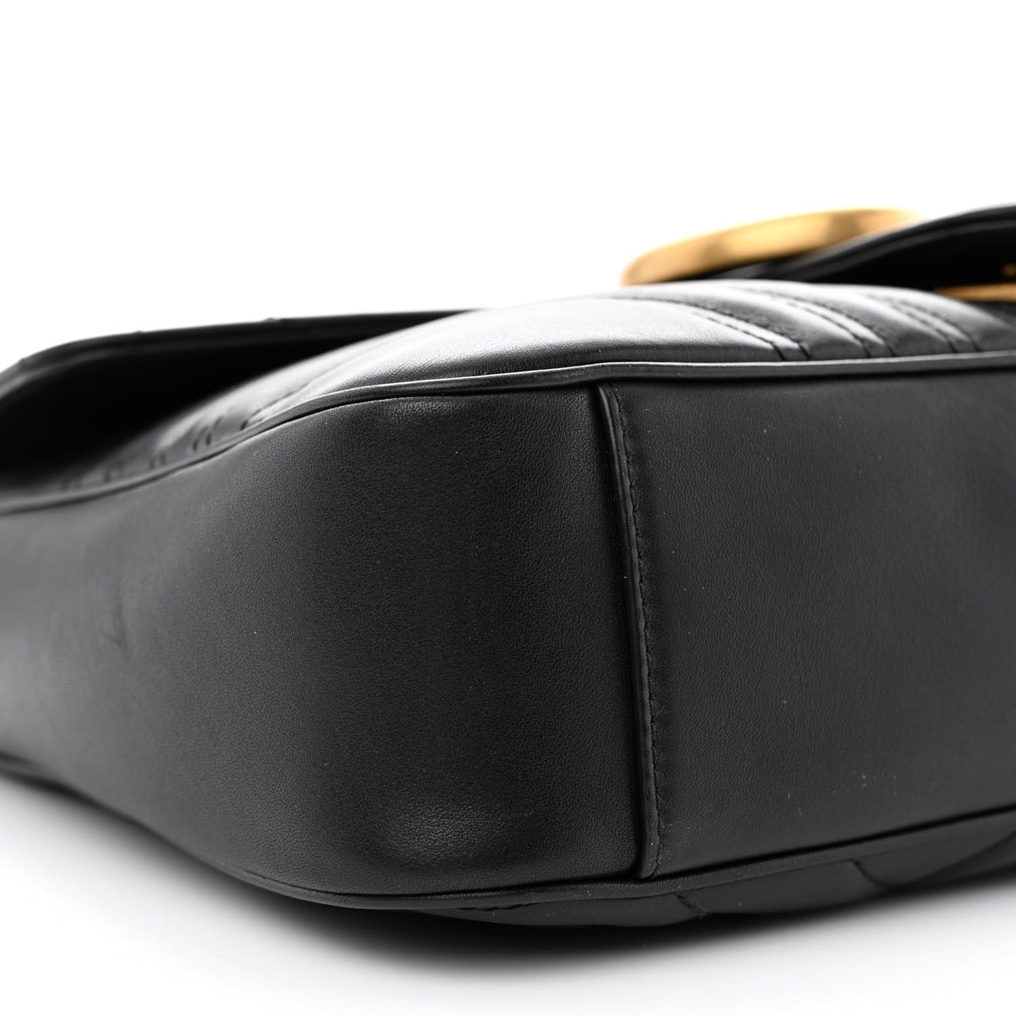 Calfskin Matelasse Medium GG Marmont Shoulder Bag Black