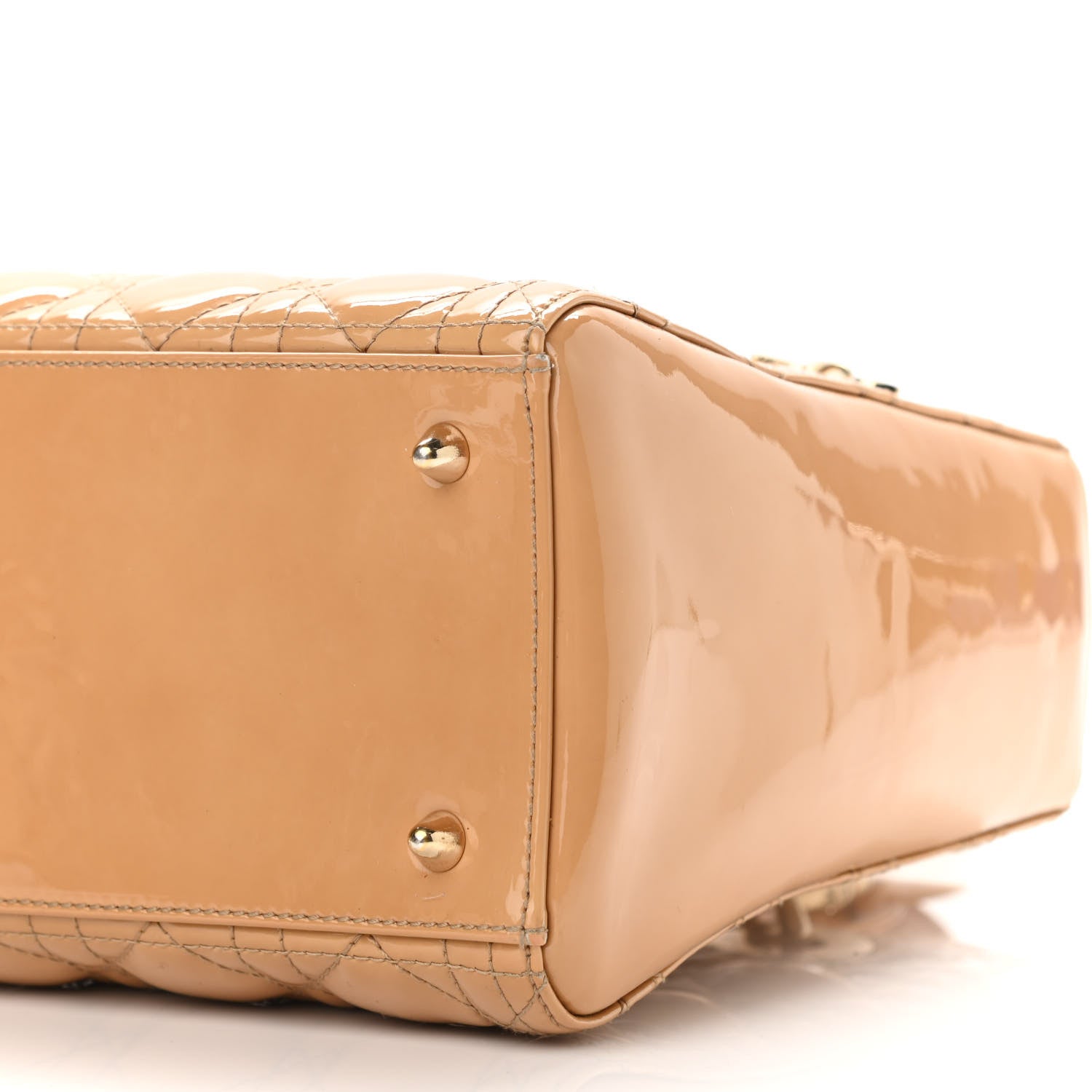 Christian Dior Patent Cannage Medium Lady Dior Beige 9 of 9