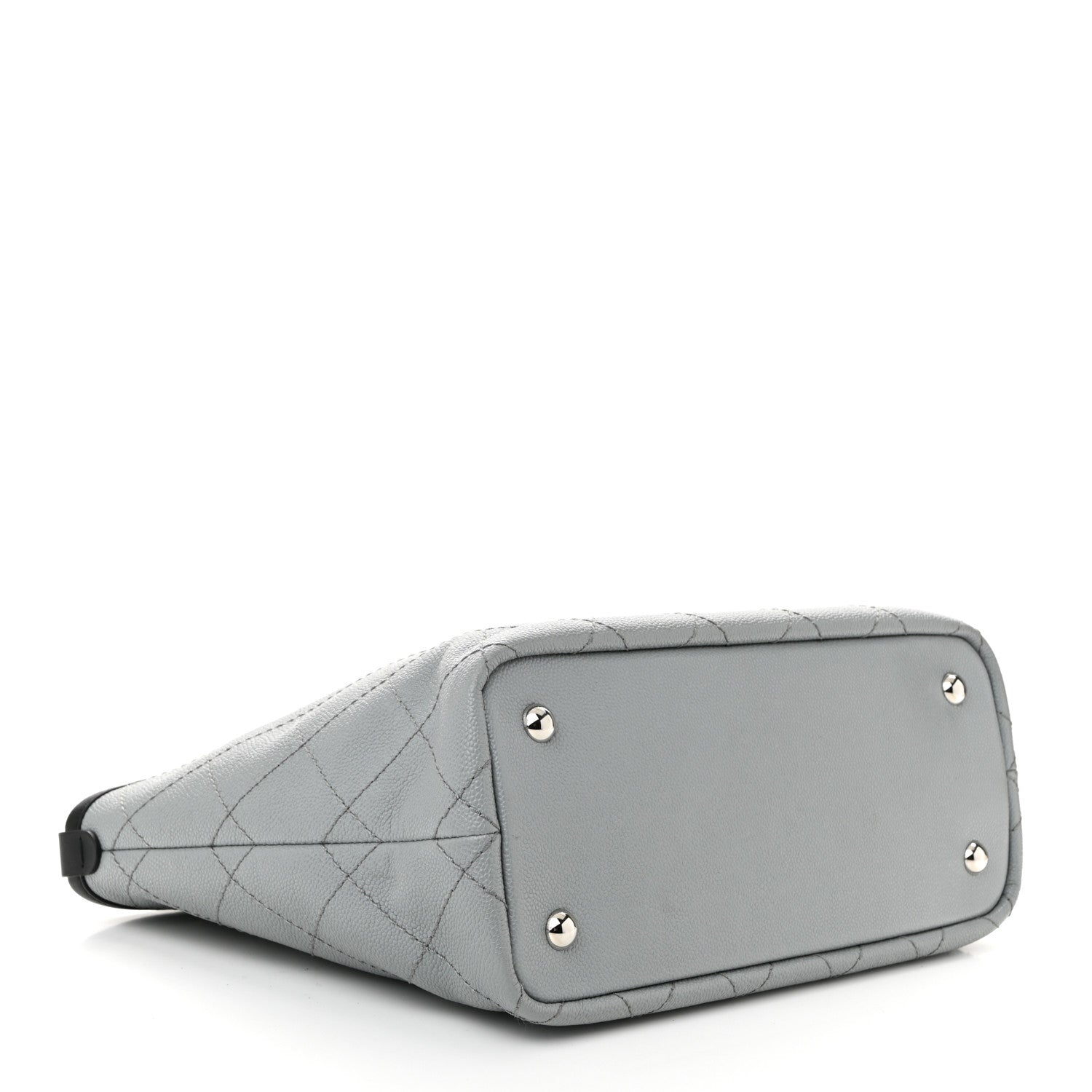 Chanel Grained Calfskin Shopping Fever Tote Grey Black 5 of 12