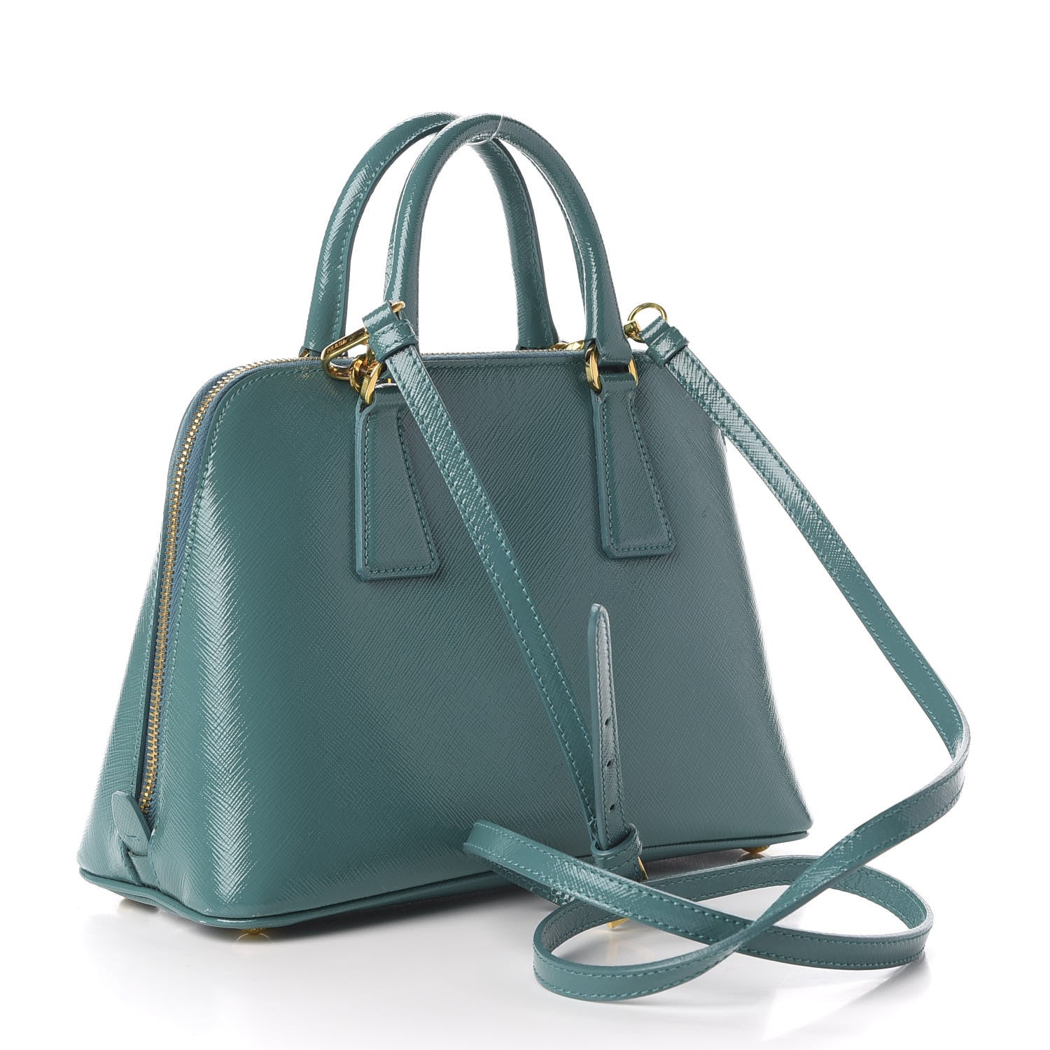 Prada Saffiano Vernice Small Promenade Tote Turchese 4 of 16