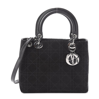 Christian Dior Suede Cannage Stitched Medium Lady Dior Black 1 of 7