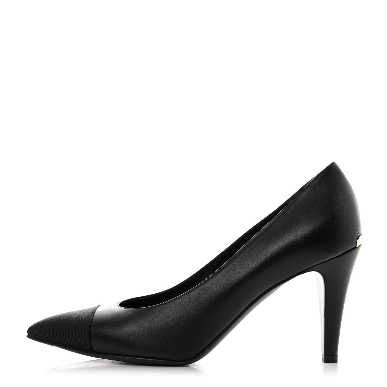 Chanel Iridescent Calfskin Grosgrain Cap Toe Pumps 40 Black 1 of 8
