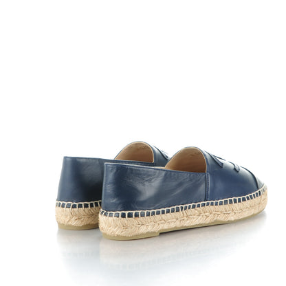 Chanel Lambskin CC Espadrilles 38 Navy Black 4 of 9