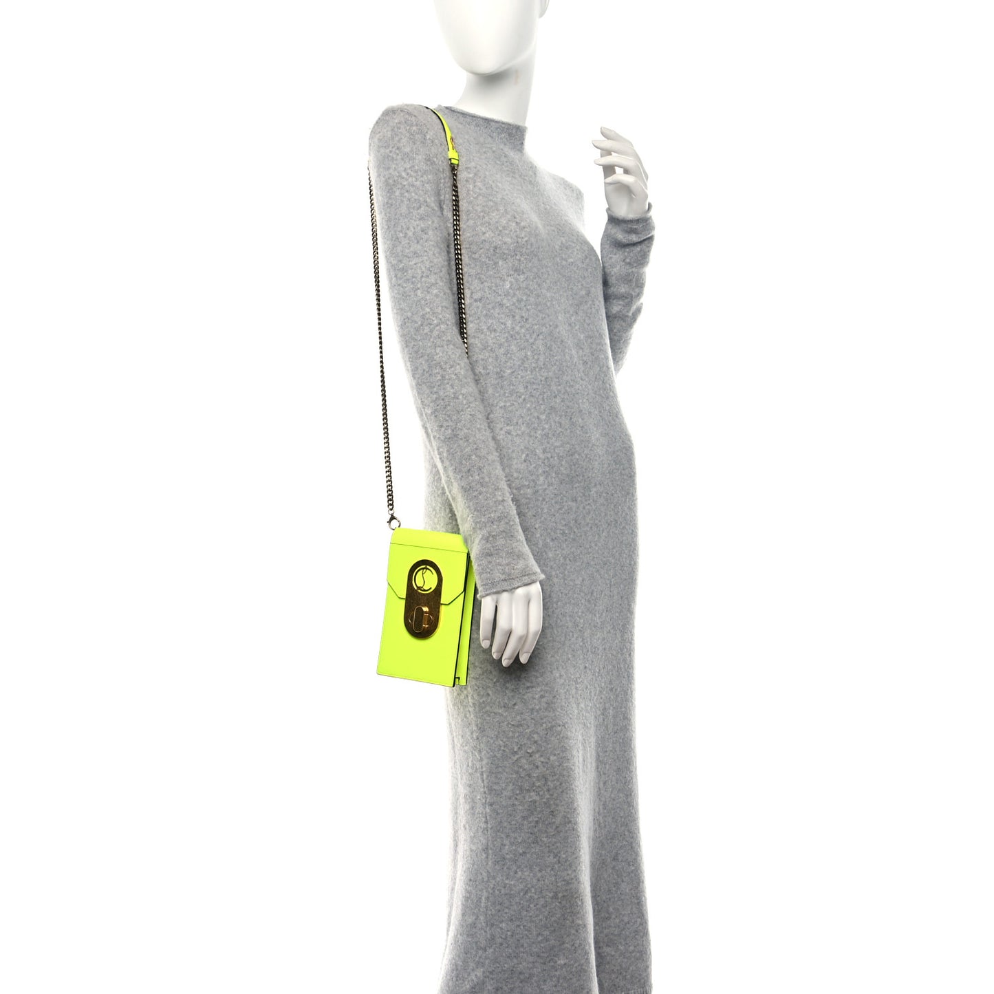 Calfskin Elisa Phone Crossbody Neon Green