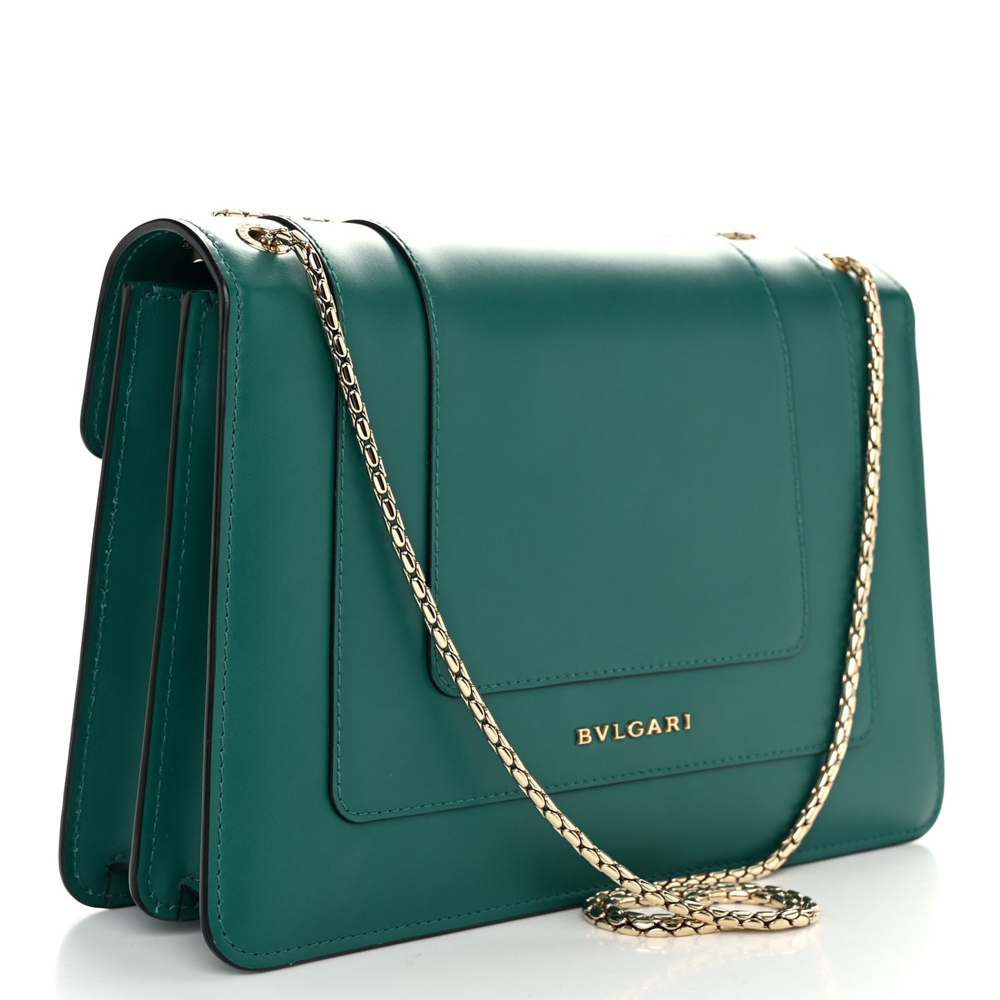 Calfskin Serpenti Forever Shoulder Bag Emerald Green