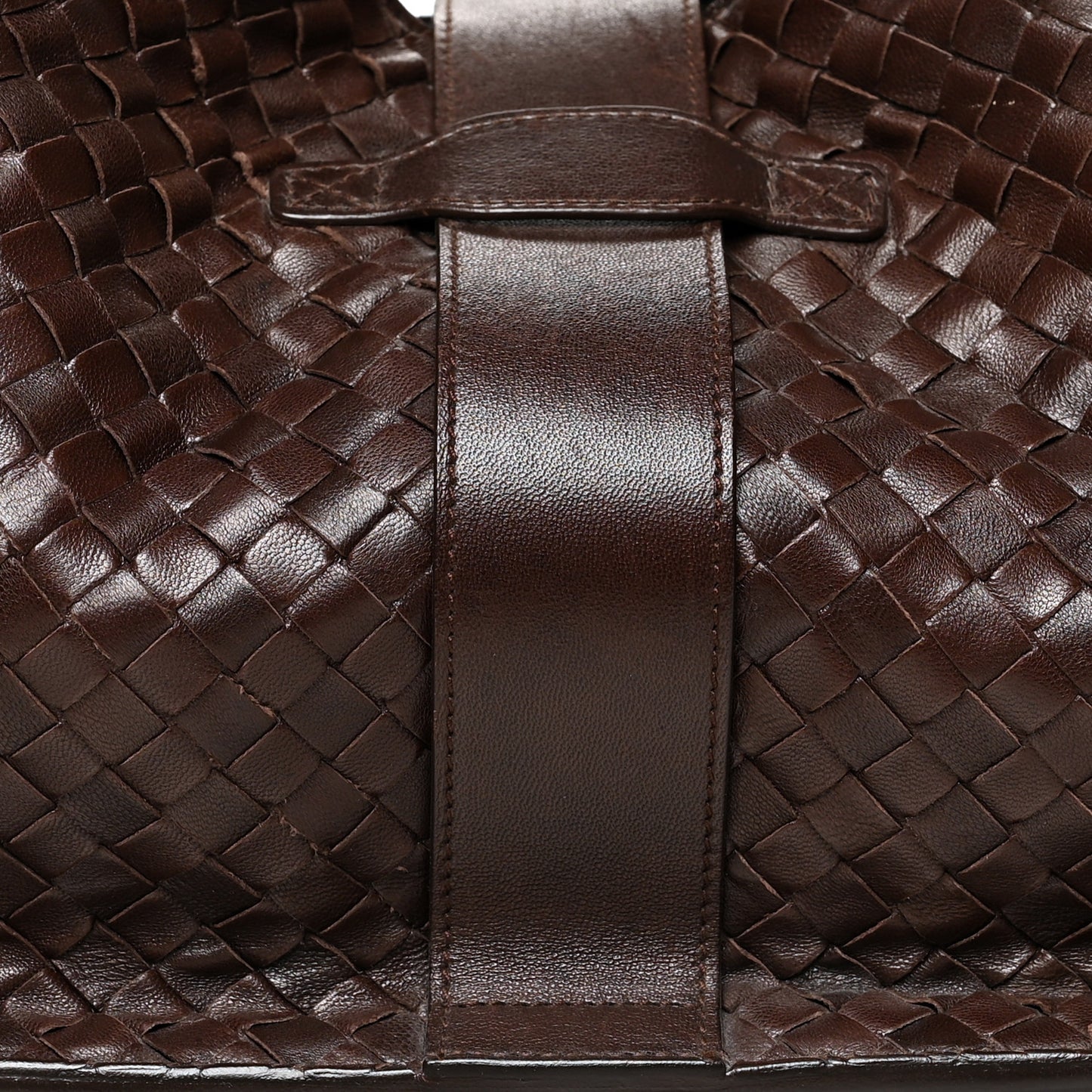 Nappa Intrecciato Shoulder Bag Ebano