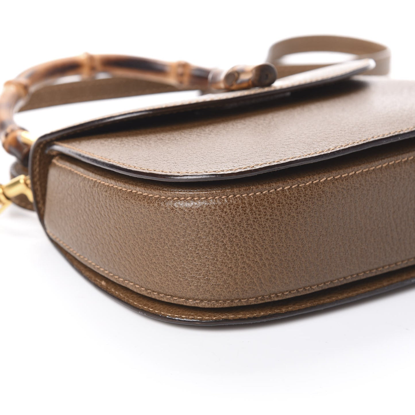 Natural Grain Calfskin Small Classic Bamboo Top Handle Bag Blush Brown