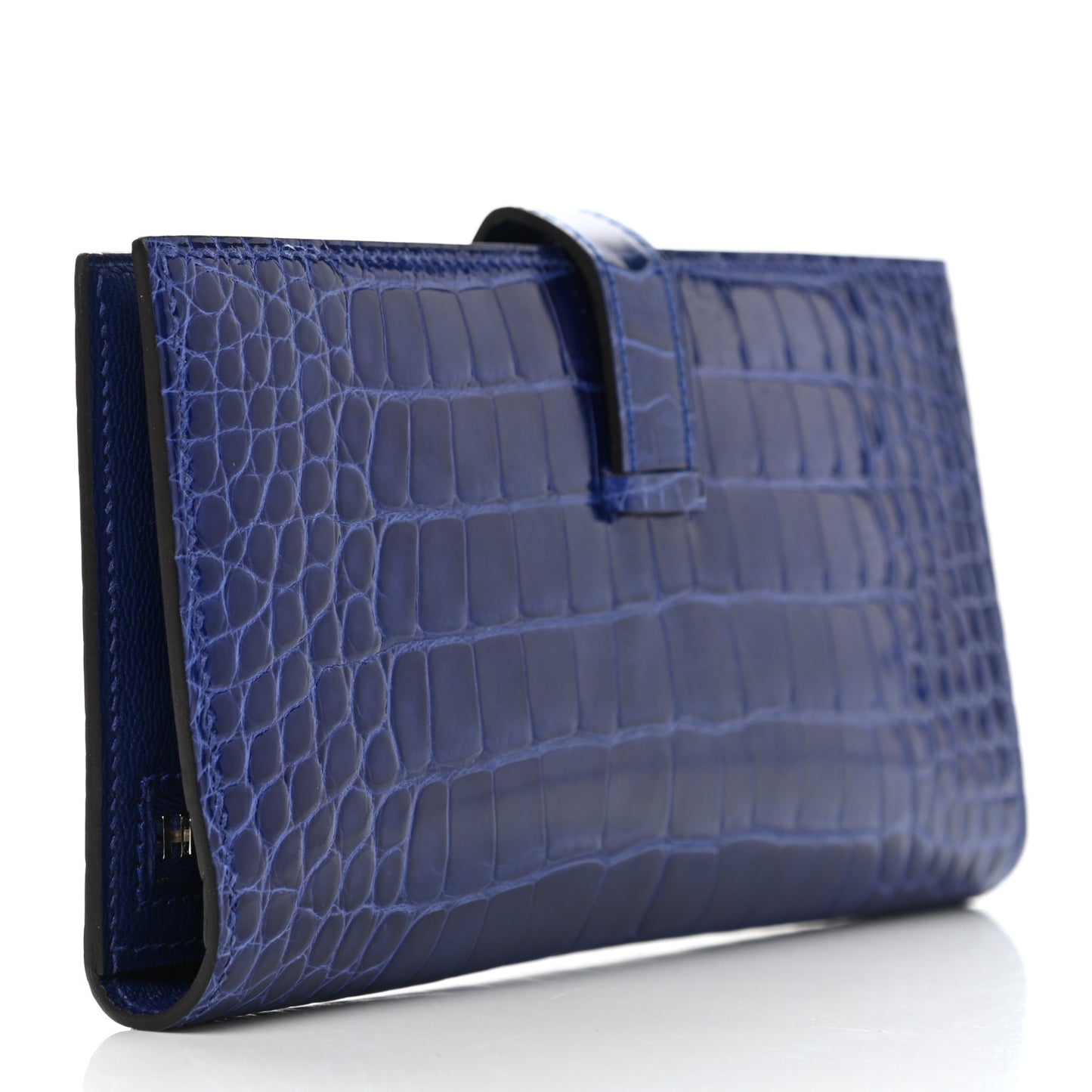 Shiny Alligator Bearn Wallet Bleu Electrique