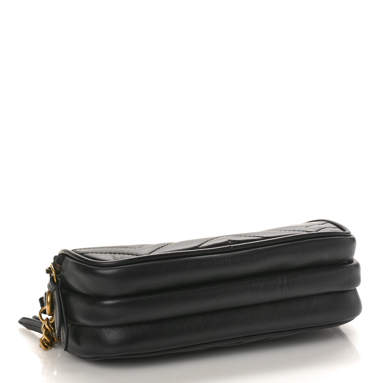 Gucci Calfskin Matelasse Mini GG Marmont Chain Crossbody Bag Black 4 of 8
