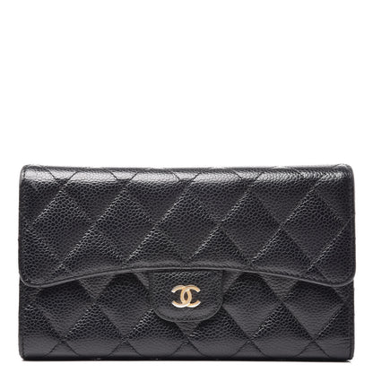 Chanel Caviar Quilted Large Flap Wallet Black 1 of 8