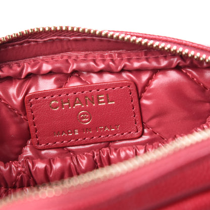 Chanel Caviar Quilted Small Curvy Pouch Cosmetic Case Pink 6 of 10