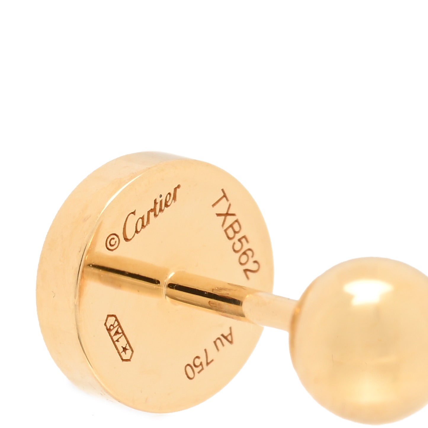 18K Yellow Gold LOVE Single Earring