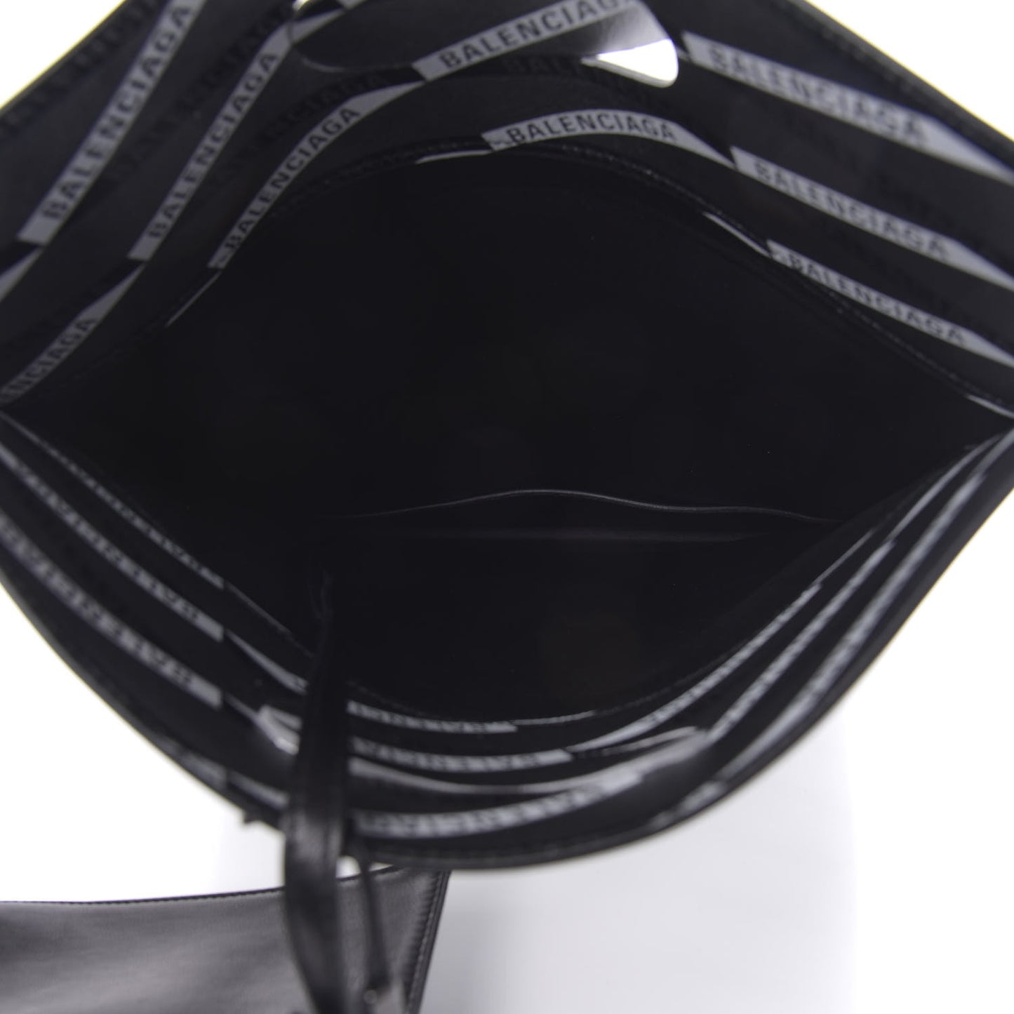 Metallic Calfskin Losange Monogram Plastic Bag Shopper S Silver Black White