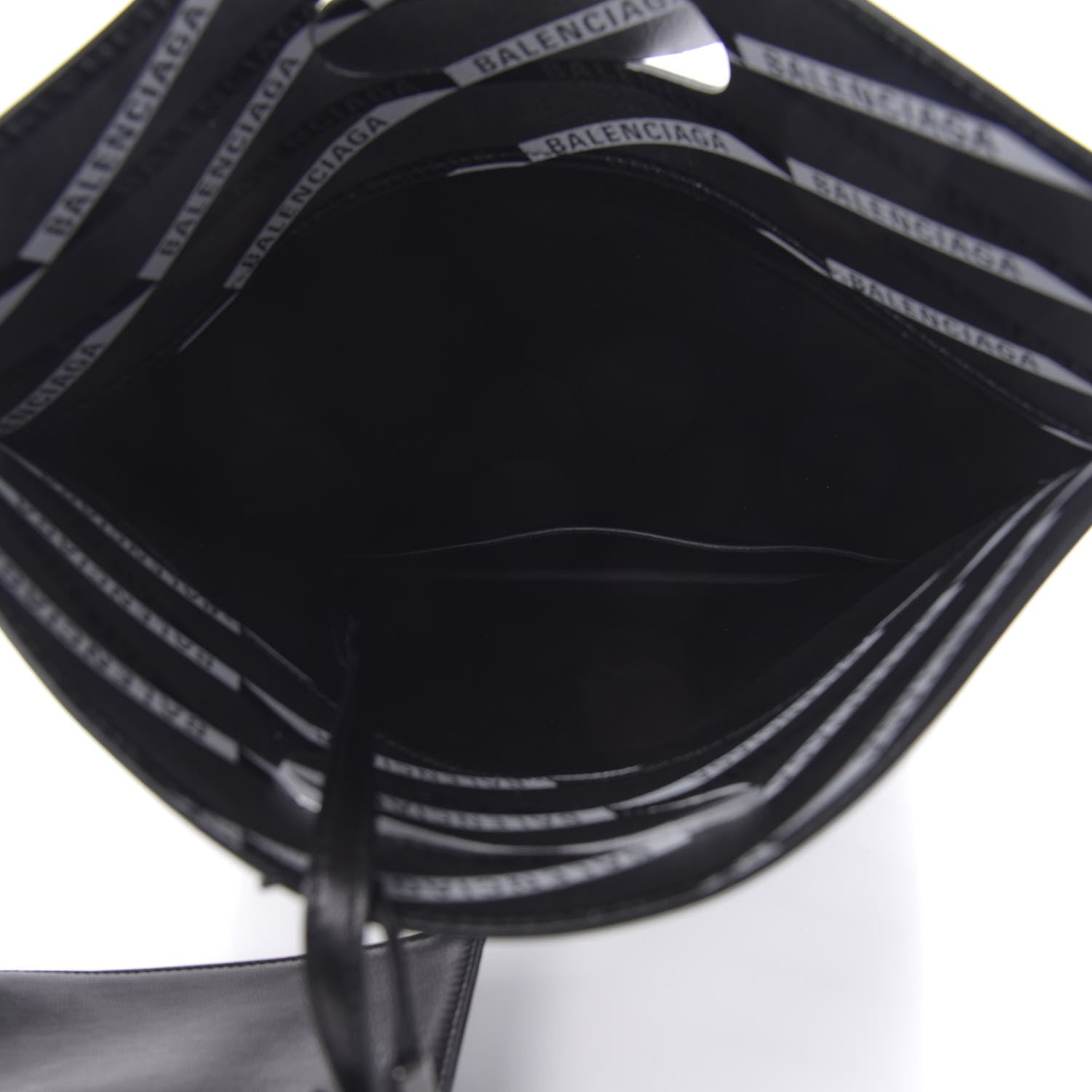 Balenciaga Metallic Calfskin Losange Monogram Plastic Bag Shopper S Silver Black White 6 of 10