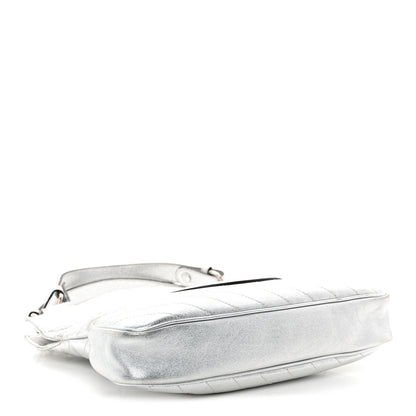 Gucci Sakai Be Green Calfskin Diagonal Stitched Small Blondie Tote Silver 4 of 11