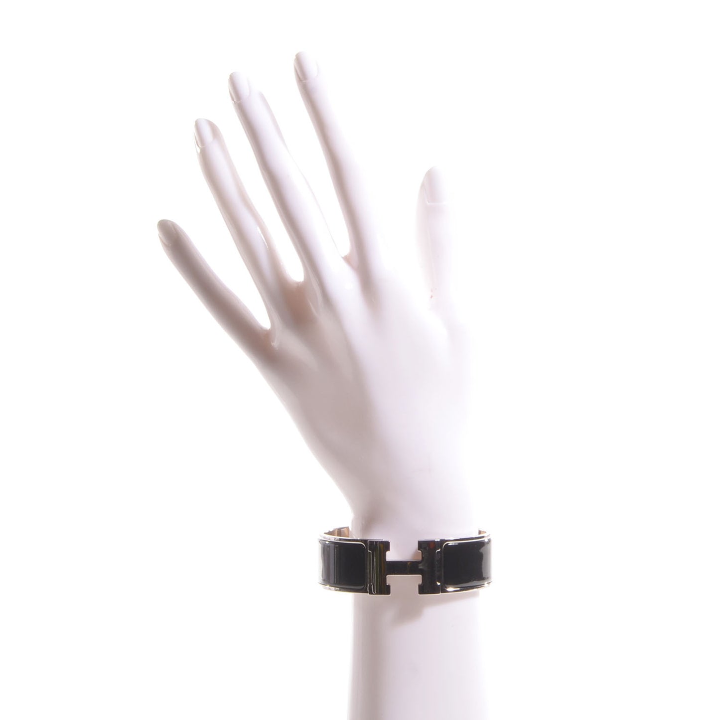 Enamel Wide Clic Clac H Bracelet GM Black