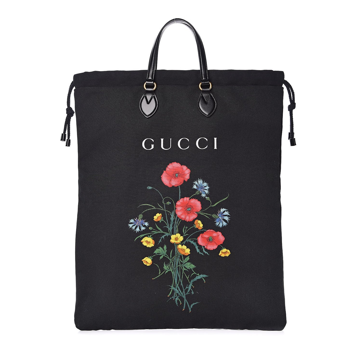 Canvas Chateau Marmont Drawstring Tote Black
