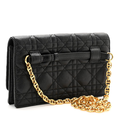 Christian Dior Supple Calfskin Cannage Caro Belt Pouch with Chain Black 3 of 10