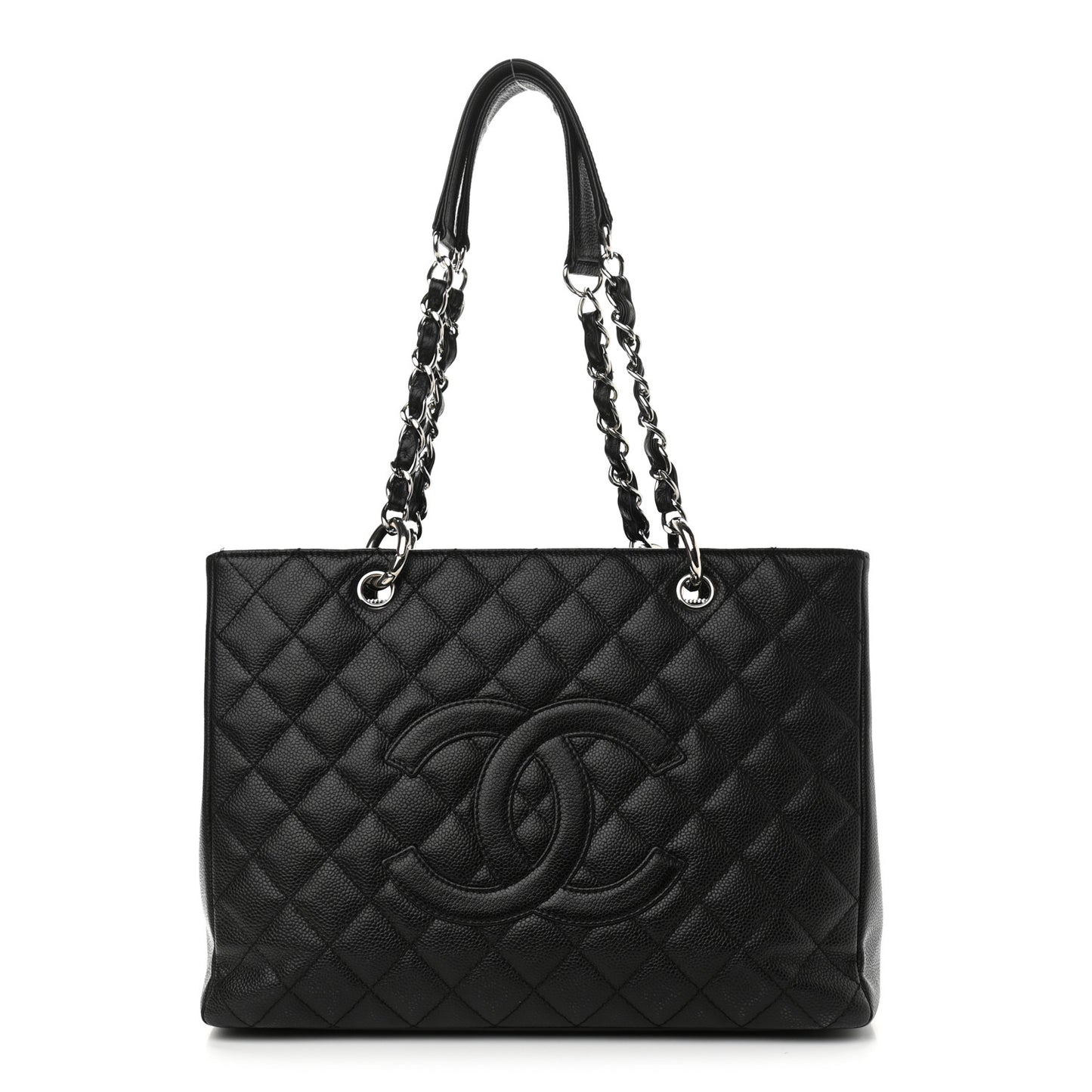 Caviar Quilted Grand Shopping Tote GST Black