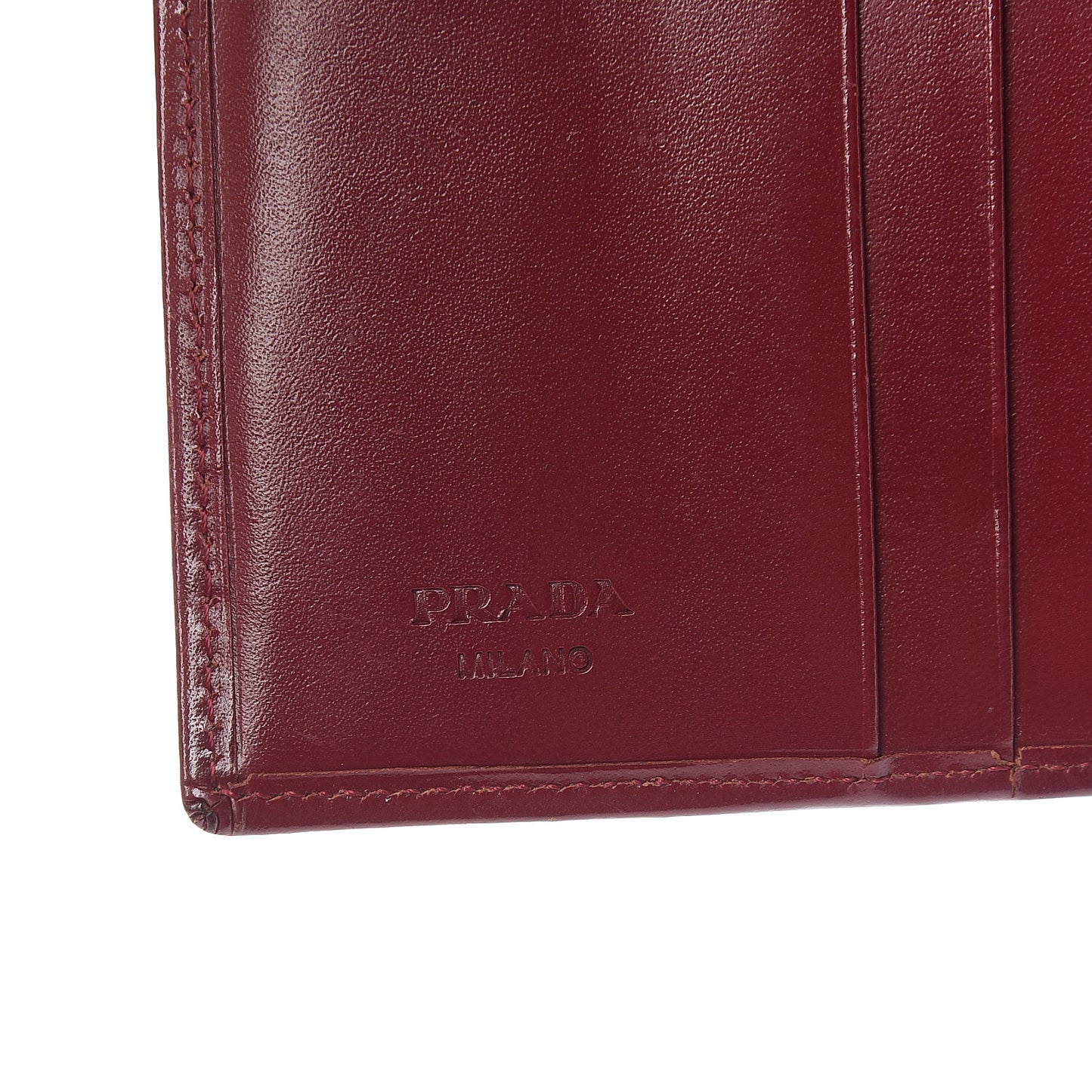 Vitello French Flap Compact Wallet Cherry