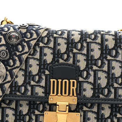 Christian Dior Oblique Small DiorAddict Flap Bag Navy Blue 8 of 12