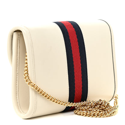 Gucci Textured Calfskin Web Mini Rajah Slim Flap Shoulder Bag Mystic White 3 of 14