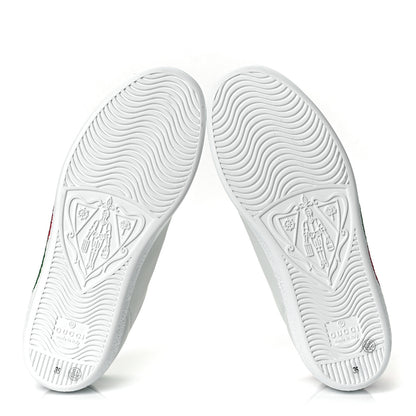 Gucci Calfskin Interlocking G Womens New Ace Sneakers 35 White Red Flame Green 6 of 10