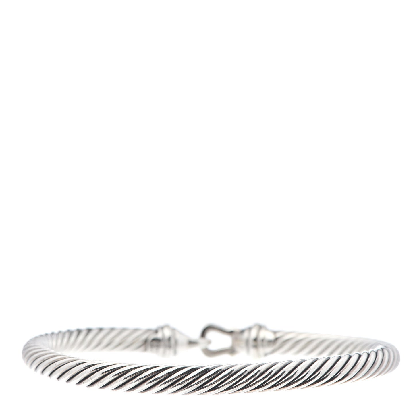 Sterling Silver 18K Yellow Gold 5mm Cable Classic Buckle Bracelet