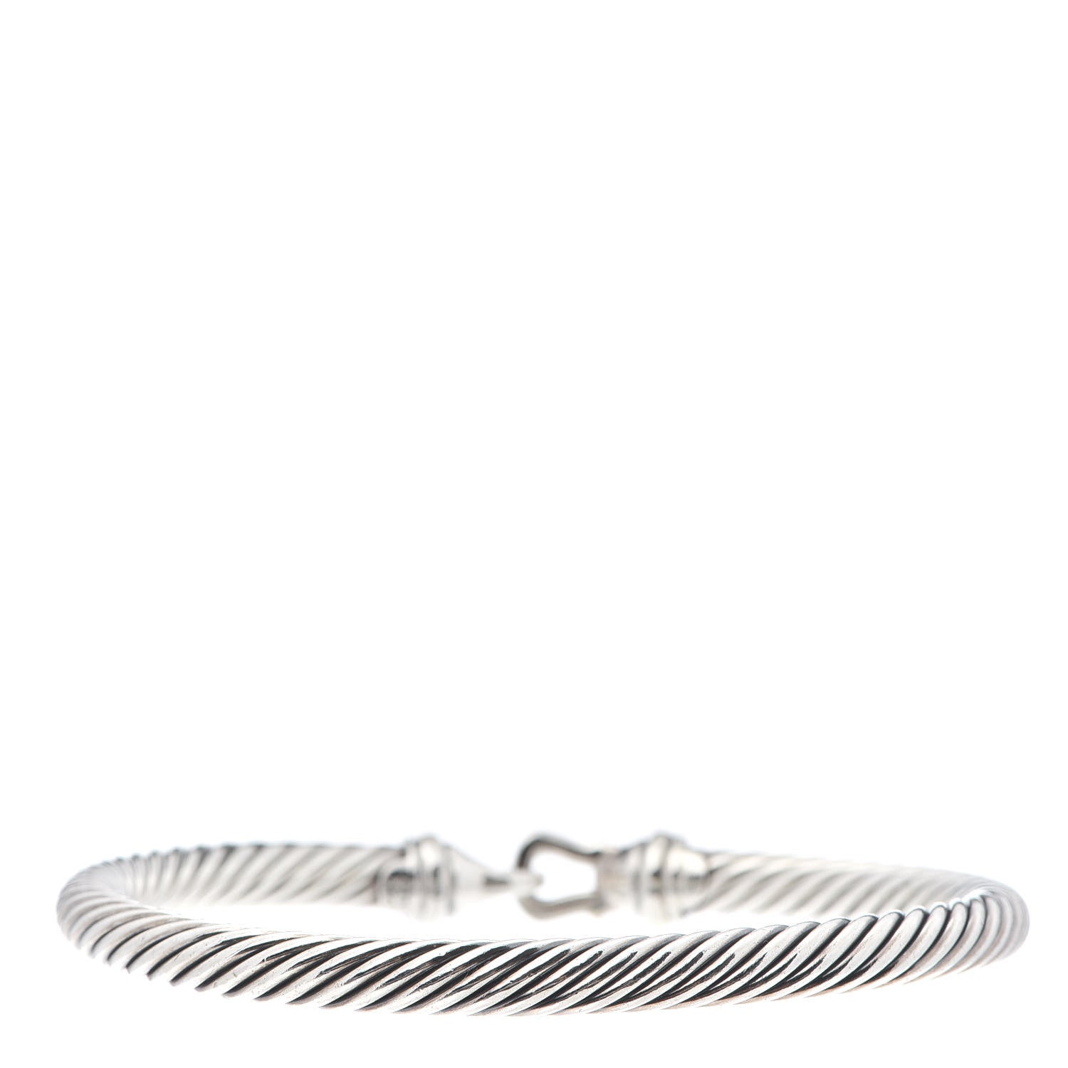 David Yurman Sterling Silver 18K Yellow Gold 5mm Cable Classic Buckle Bracelet 3 of 4