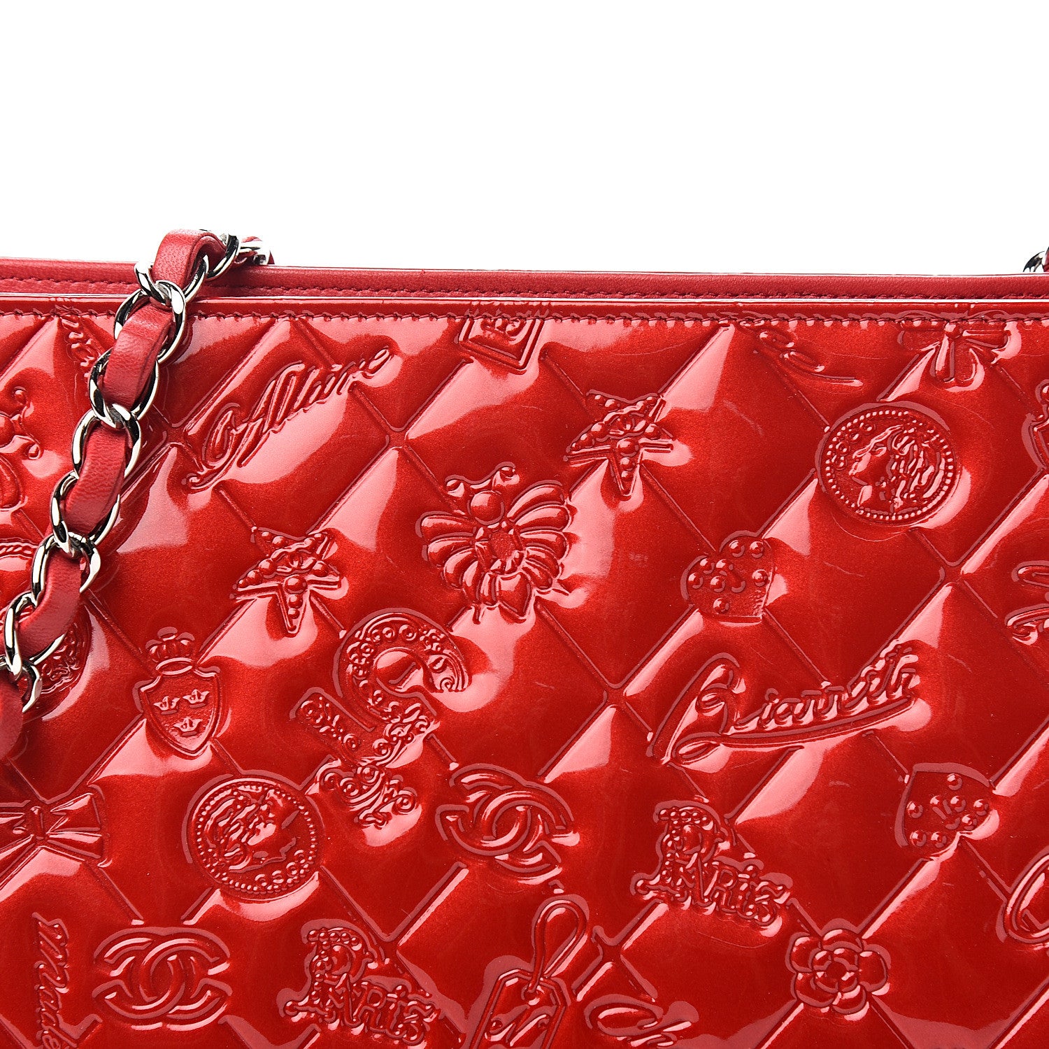 Chanel Patent Calfskin Lucky Symbols Pochette Red 9 of 9