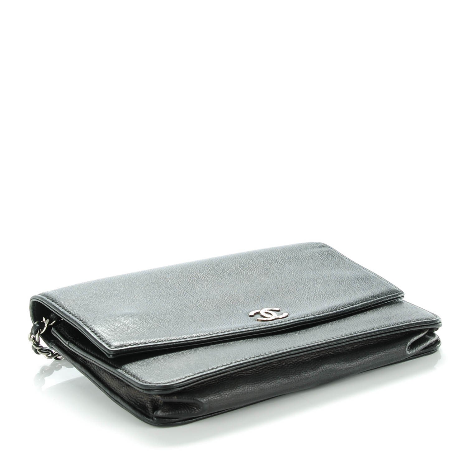 Chanel Caviar Sevruga Wallet On Chain WOC Black 4 of 8