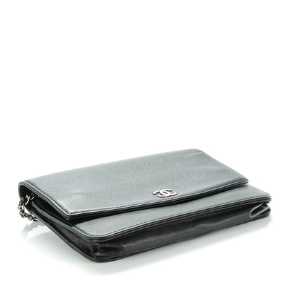 Chanel Caviar Sevruga Wallet On Chain WOC Black 4 of 8