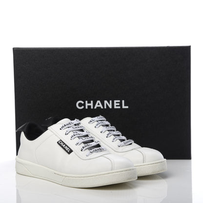 Chanel Calfskin CC Sneakers 38 White 12 of 12