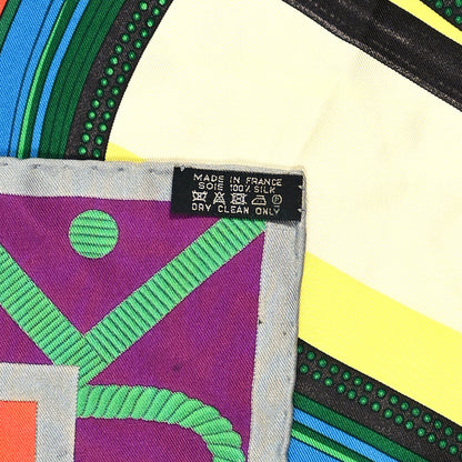 Hermes Silk Balade En Berline Scarf 90 Mastic Vert Juane 4 of 4