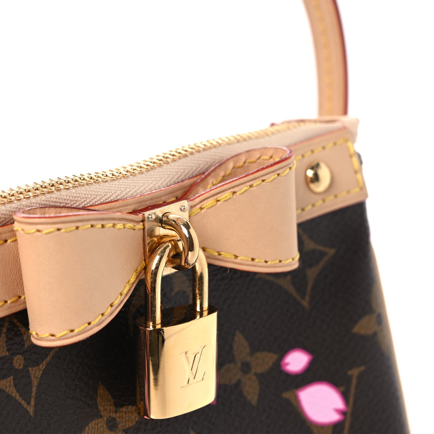 LV X TM Monogram Cherry Blossom Pochette Accessories Sakura Brown